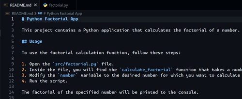 Figure 4: Creating README.md File